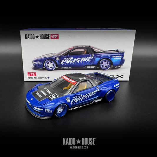 PRE ORDER Mini GT - 1:64 Honda NSX Evasive V2 Kaido Works Blue