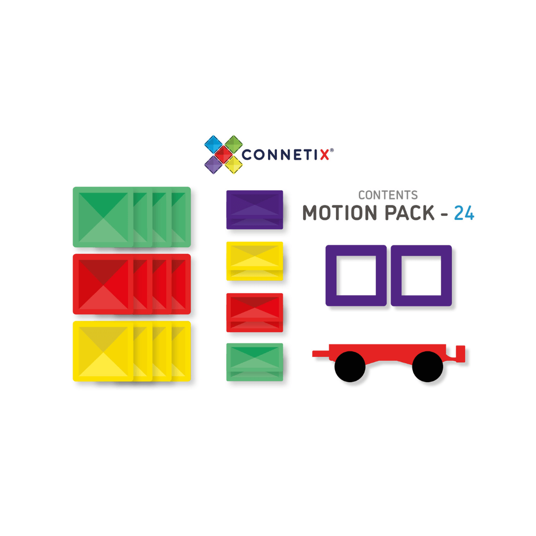 connetix 24 piece car pack conetent sheet