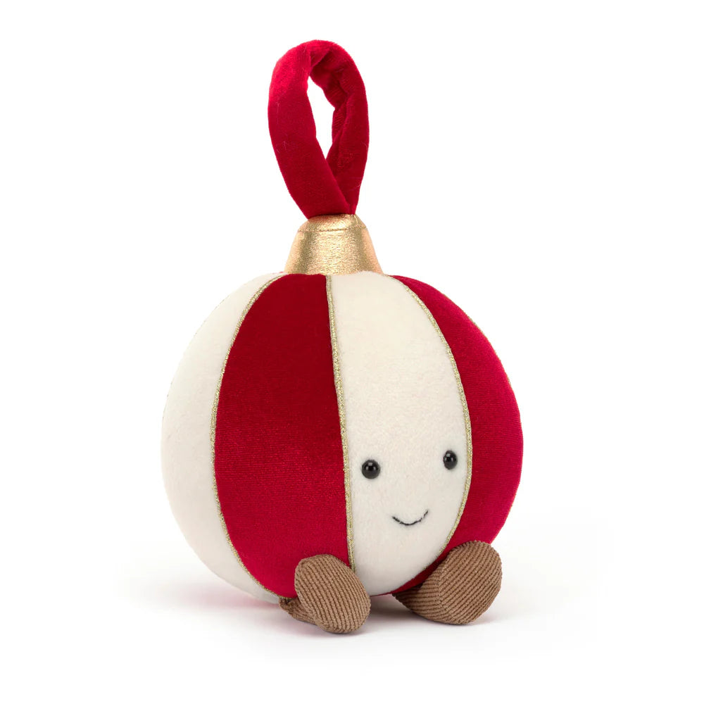 Amuseables Bauble Jellycat Red And White A4BAU