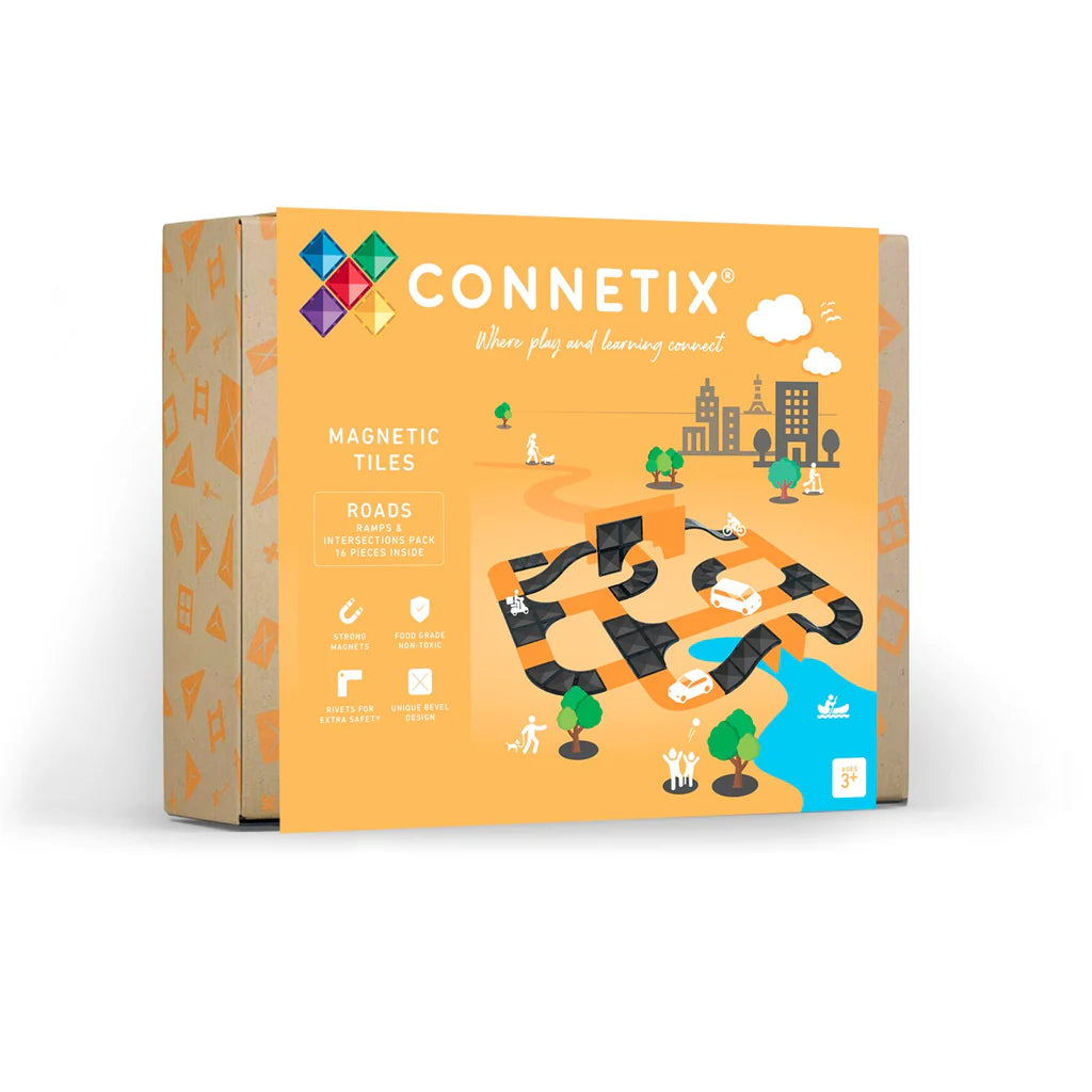 Ramps & Intersections Pack 16 Piece - Connetix Magnetic Tiles