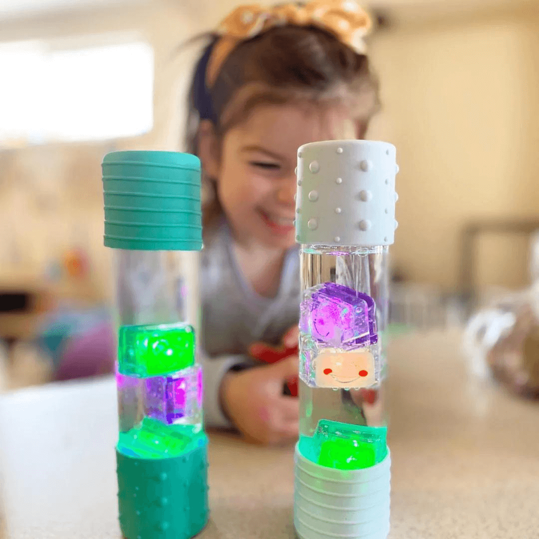 Jellystone glow cubes inside a jellystone calm down bottle at toyworld lismore