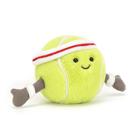 jellycat tennis ball character with sweat bands 