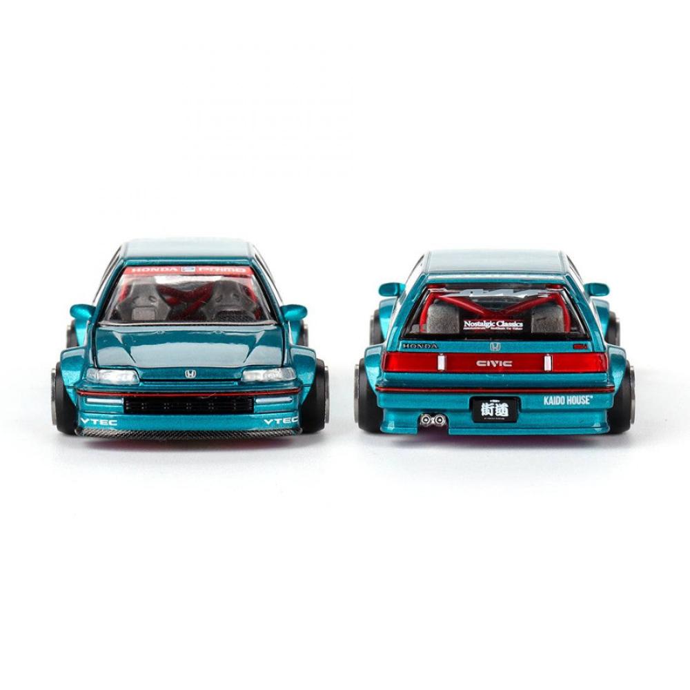 Mini GT - 1:64 Honda EF Civic V1 Kaido Works Tahitian Green Front