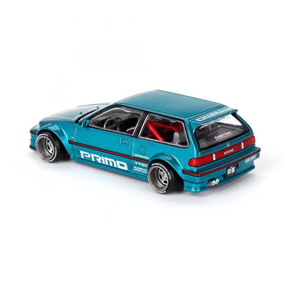 Mini GT - 1:64 Honda EF Civic V1 Kaido Works Tahitian Green Rear