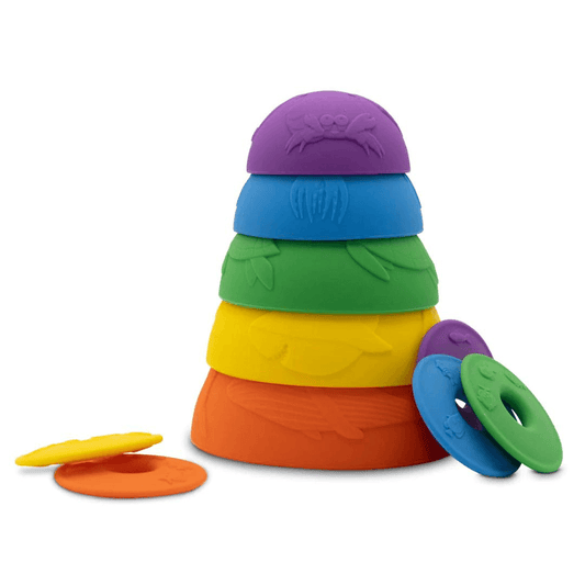 Jellystone stacking cups rainbow bright colours at toyworld lismore