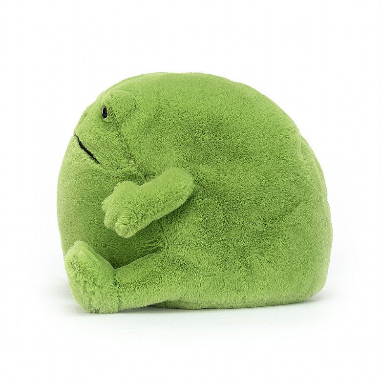 Jellycat Soft Toys Green Large Rounded Frog Side View