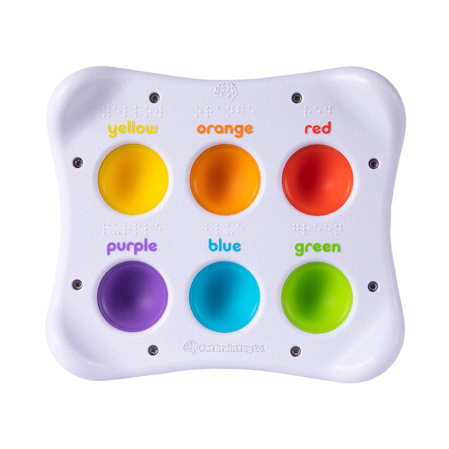 Fat Brain Toys Dimpl Duo back view showing colours and colour names in english